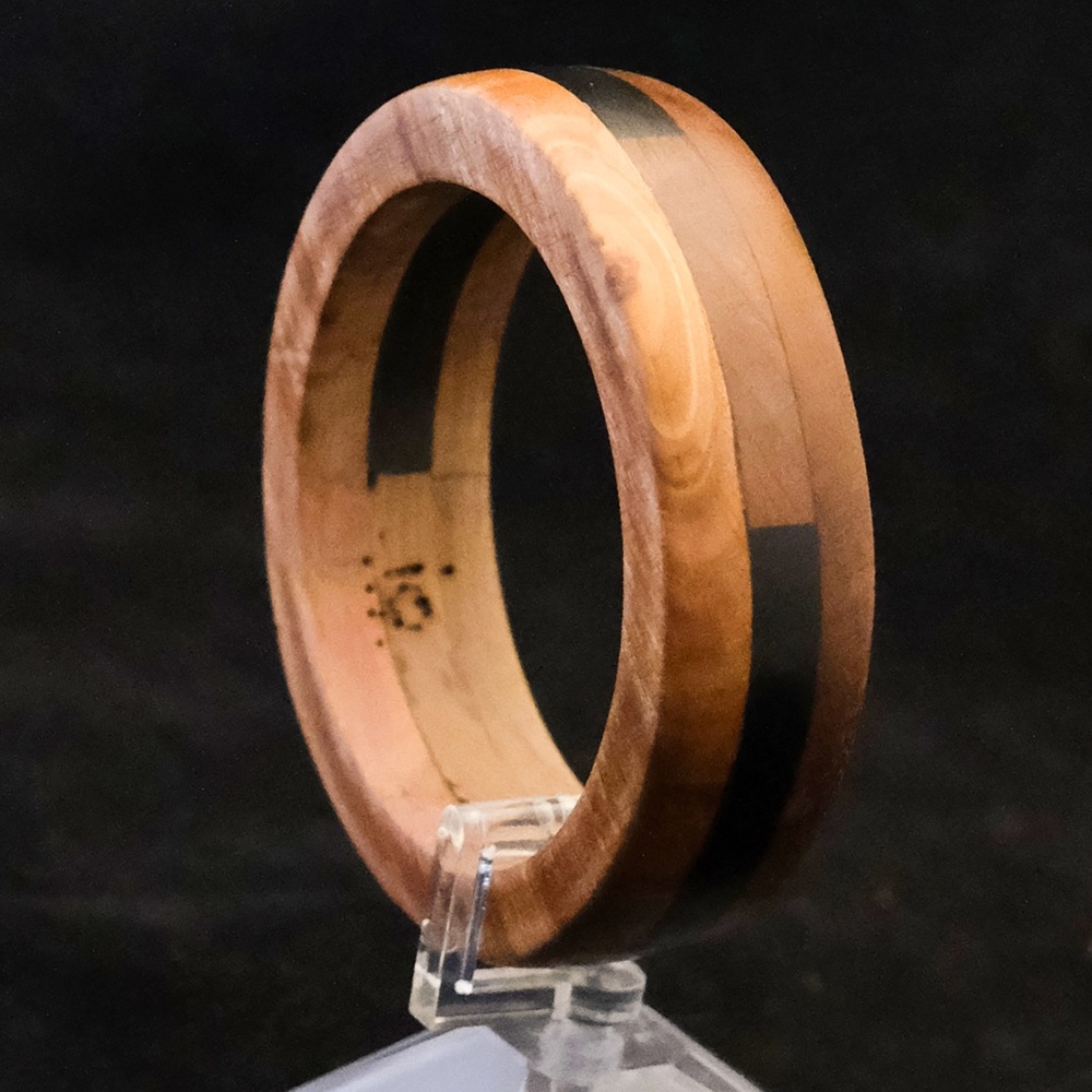 Protection - Segmented Exotic Wood Bangle Bracelet Hand Crafted by IO